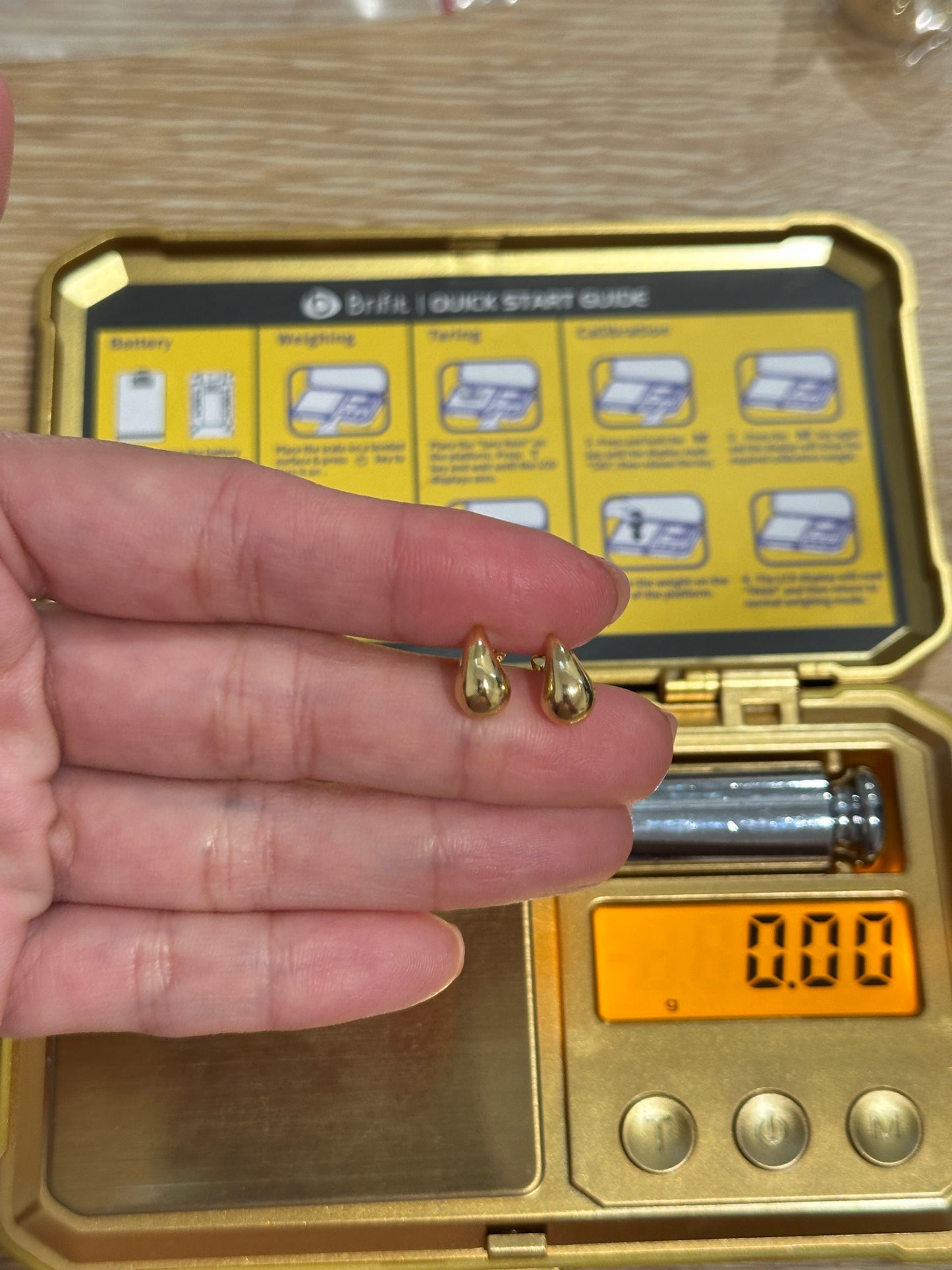 18k EF ring and teardrop