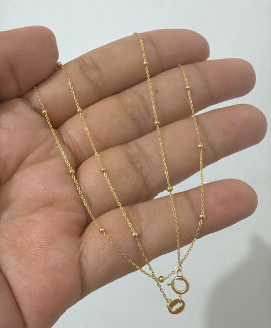 18k Ball Station Necklace