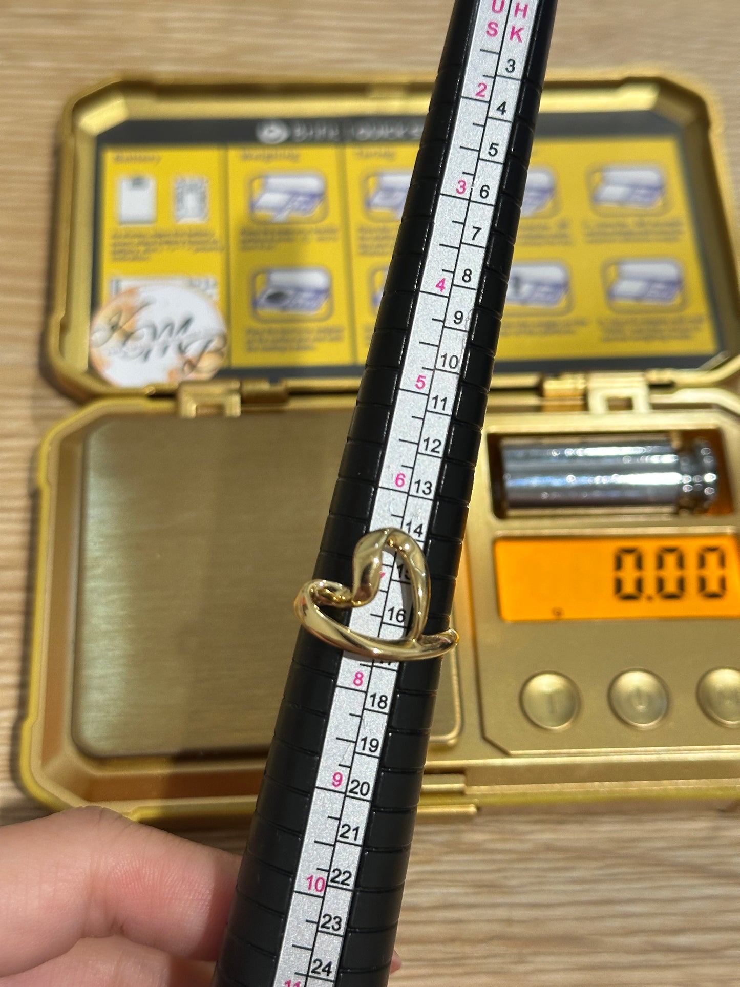 18k EF ring and teardrop