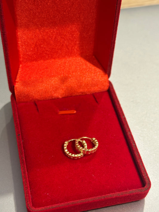 18k Gold Money Coin Earrings