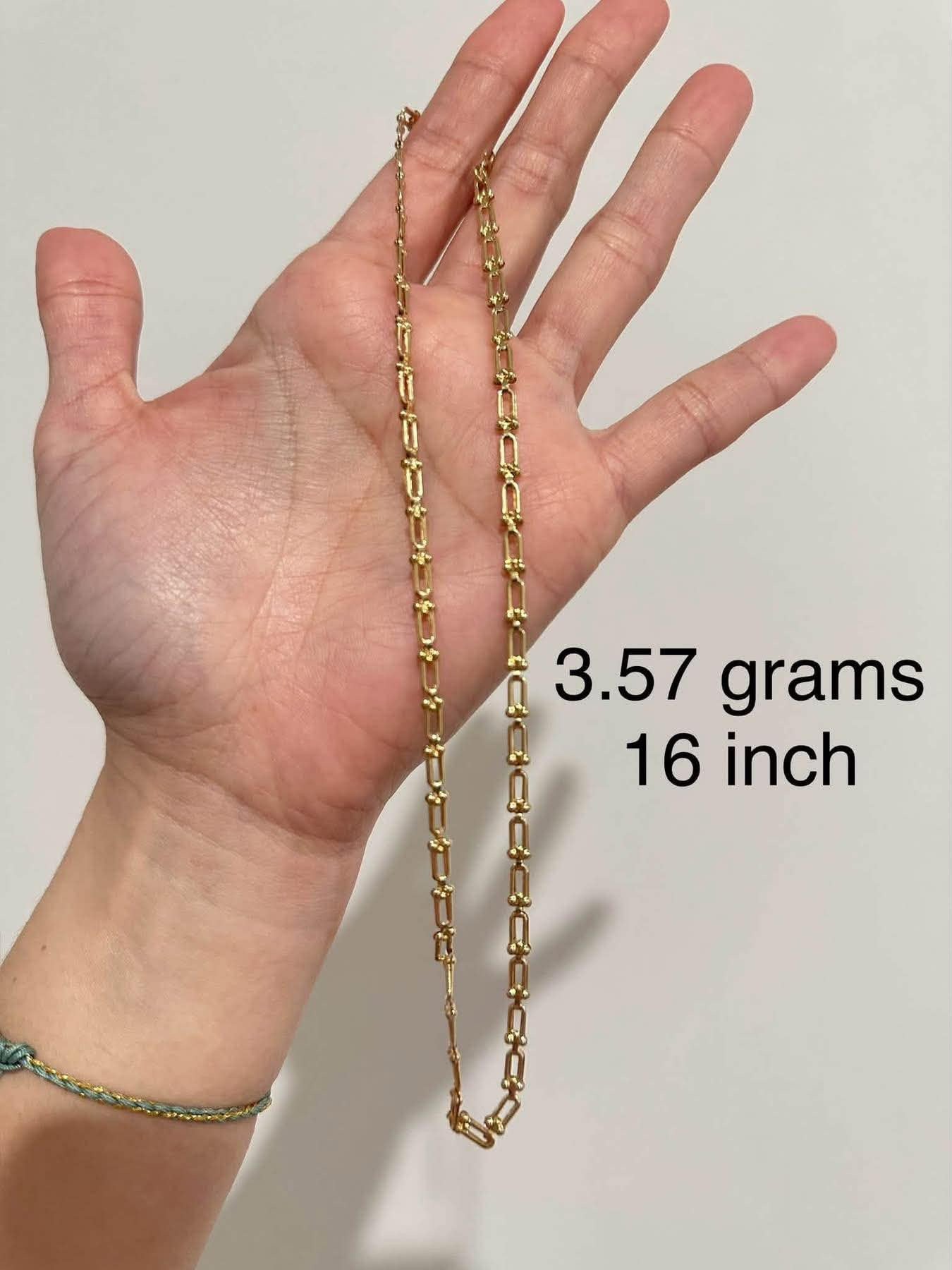 18k gold tiffany flat hardware neckace