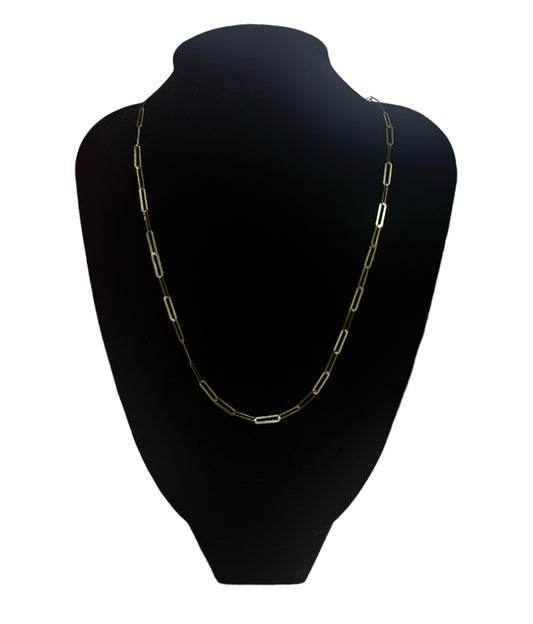 18k SD Paperclip Necklace 18"